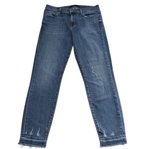 J Brand Capri Mid Rise Jeans Tonic Distressed Frayed Hem Womens Size 28